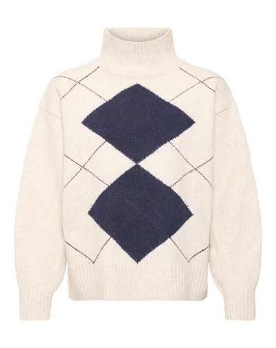 Fransa - FRGigi Strik 5 - Oatmeal Melange Check